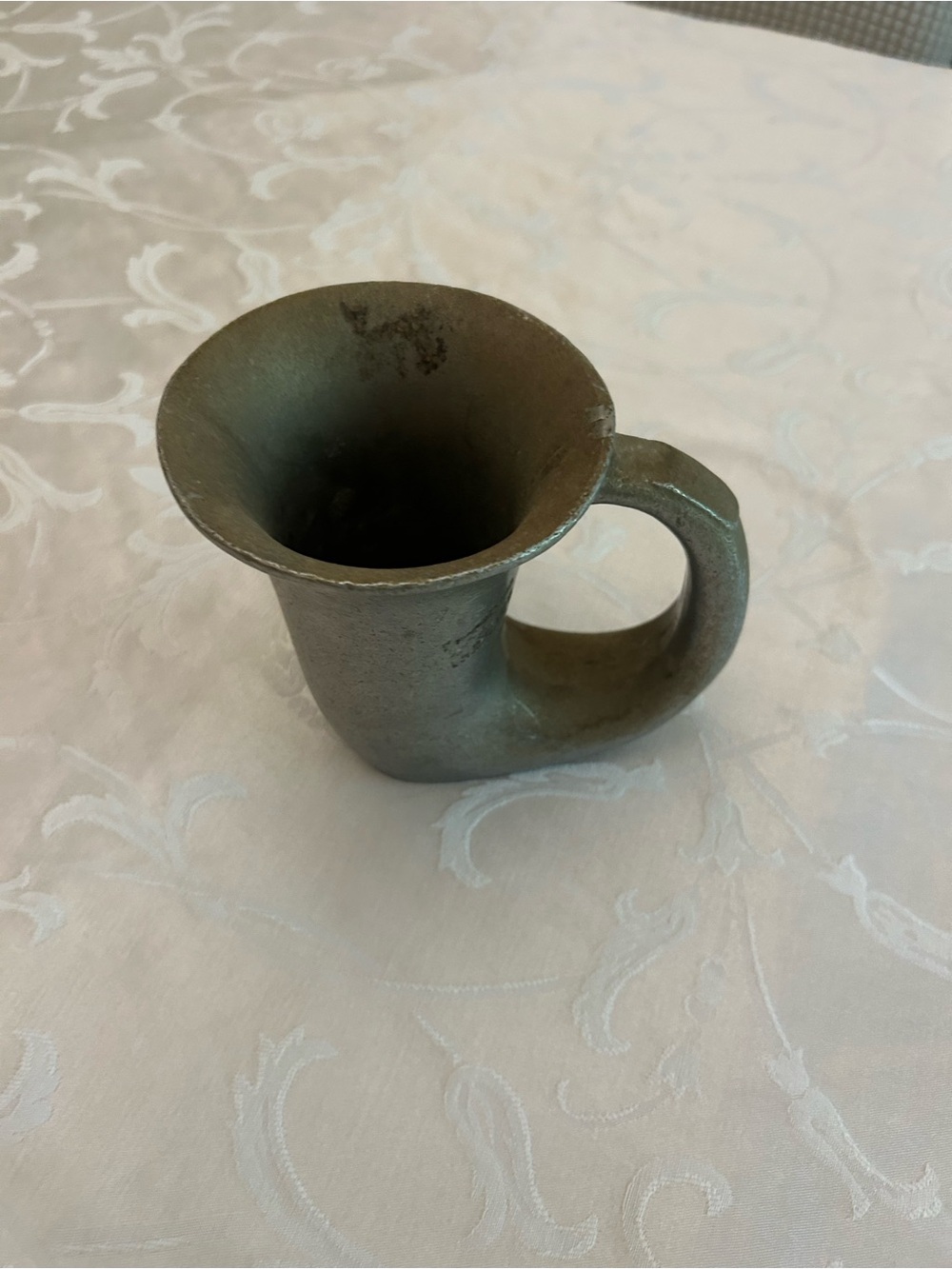 Vintage Metal bugle Horn-Shaped decor- Gray